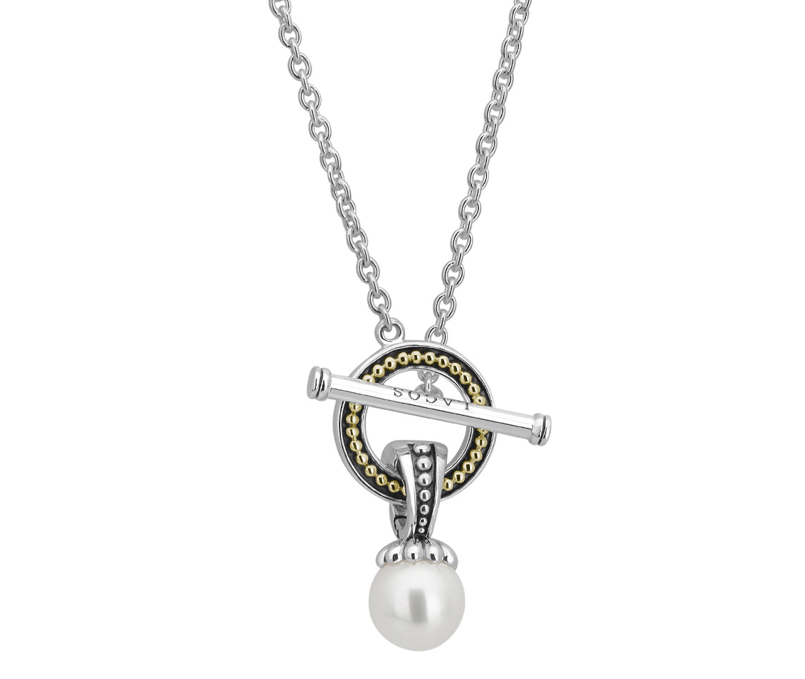 LAGOS Luna Pearl Toggle Pendant Necklace