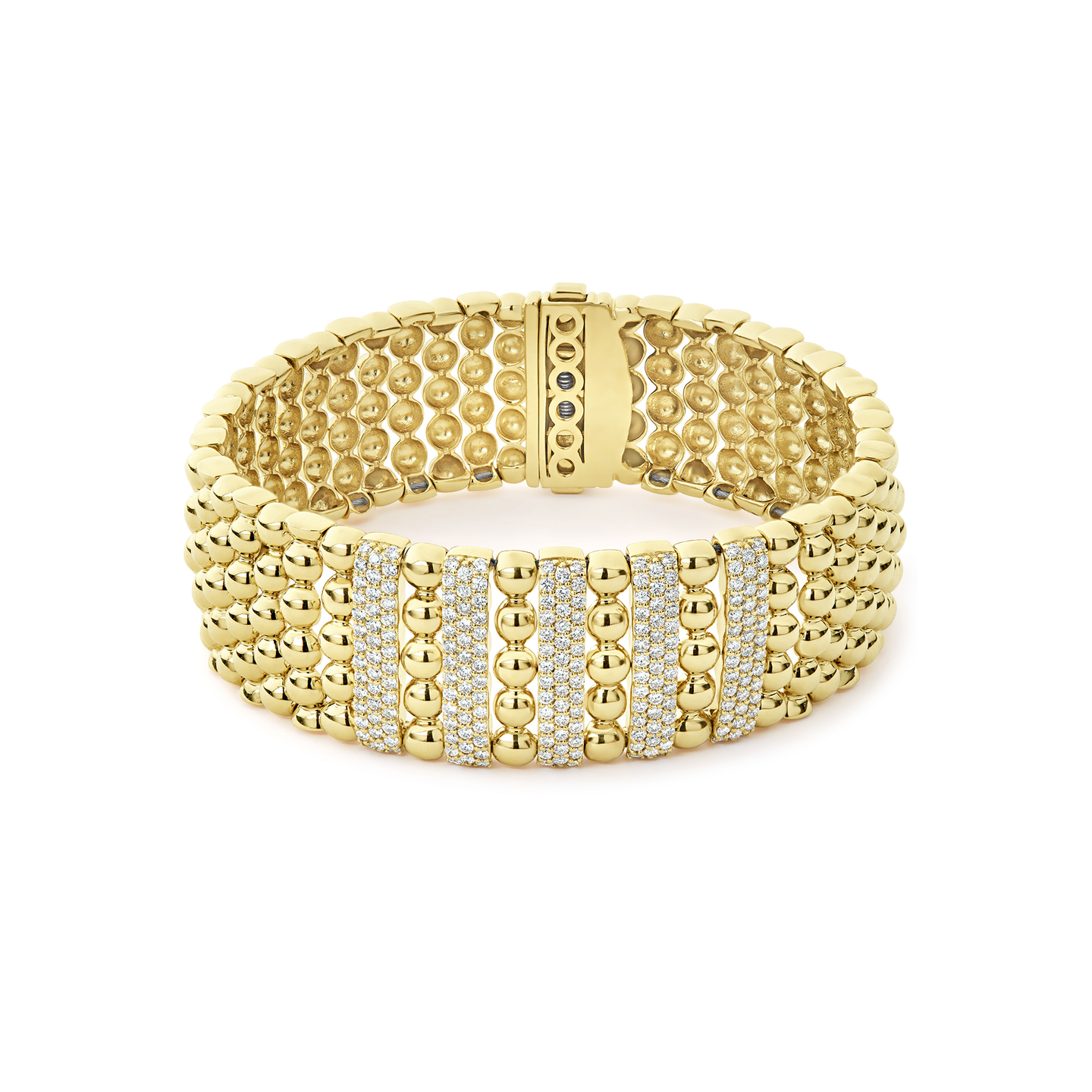 LAGOS Caviar Gold Five Station 18K Gold Diamond Bracelet