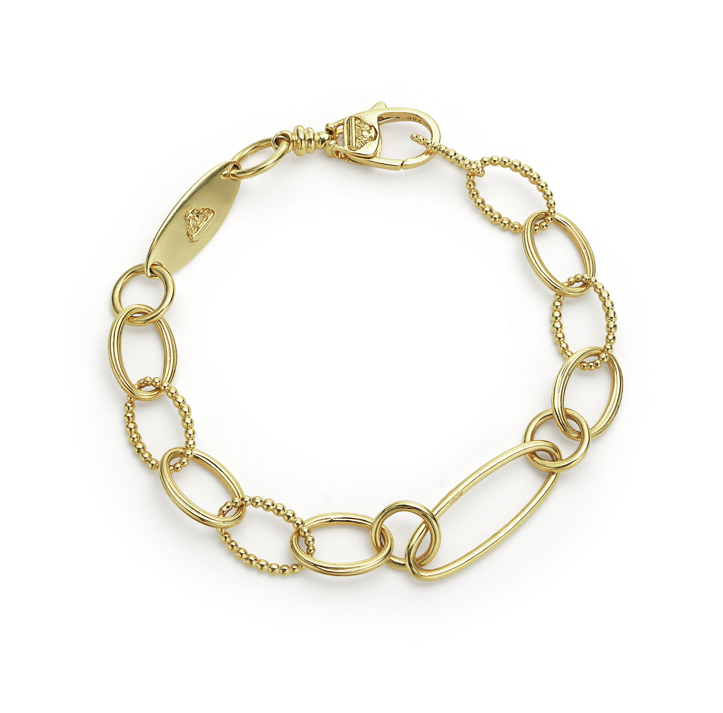 LAGOS Signature Caviar 18K Gold Oval Link Bracelet