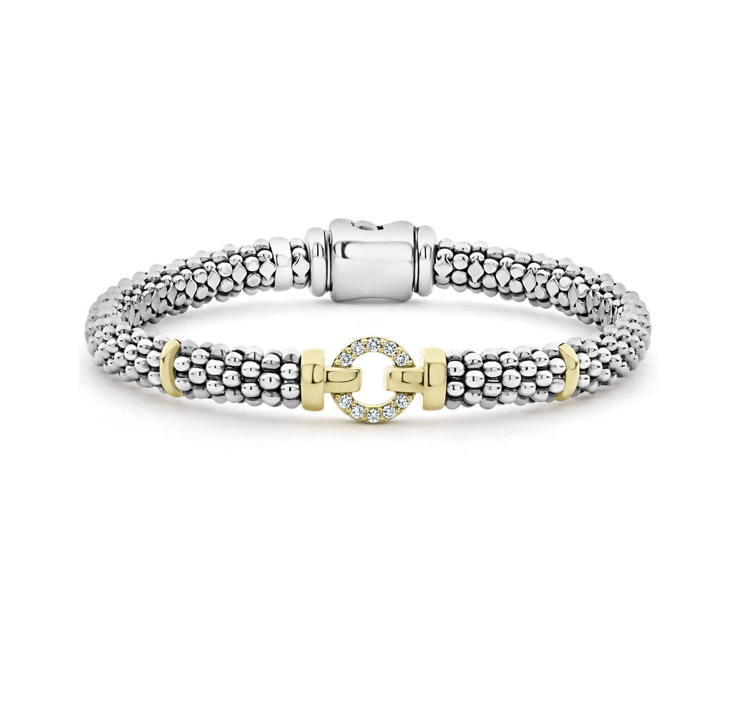LAGOS Enso Two Tone Diamond Circle Bracelet