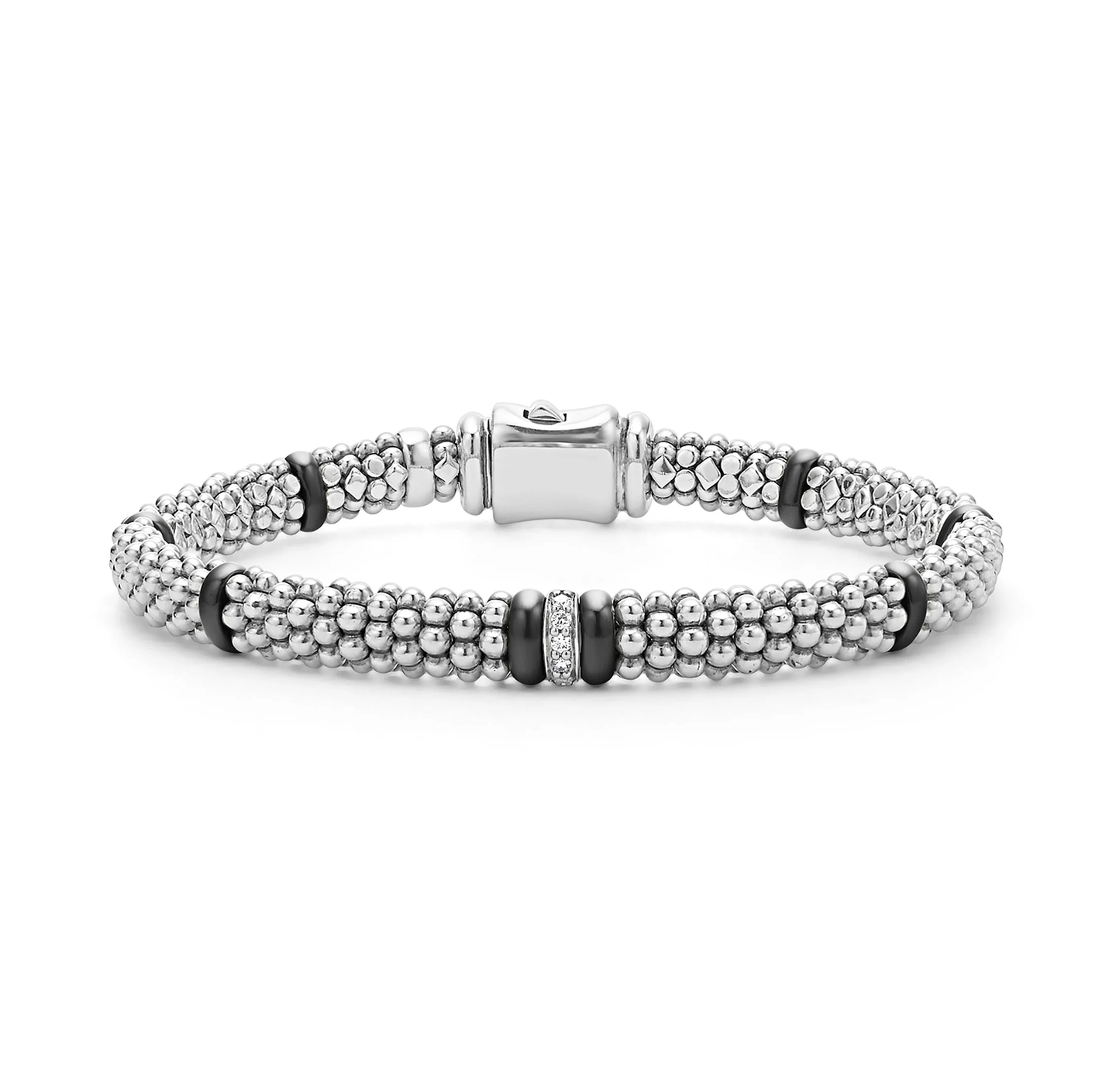 LAGOS Black Caviar Single Station Diamond Caviar Bracelet
