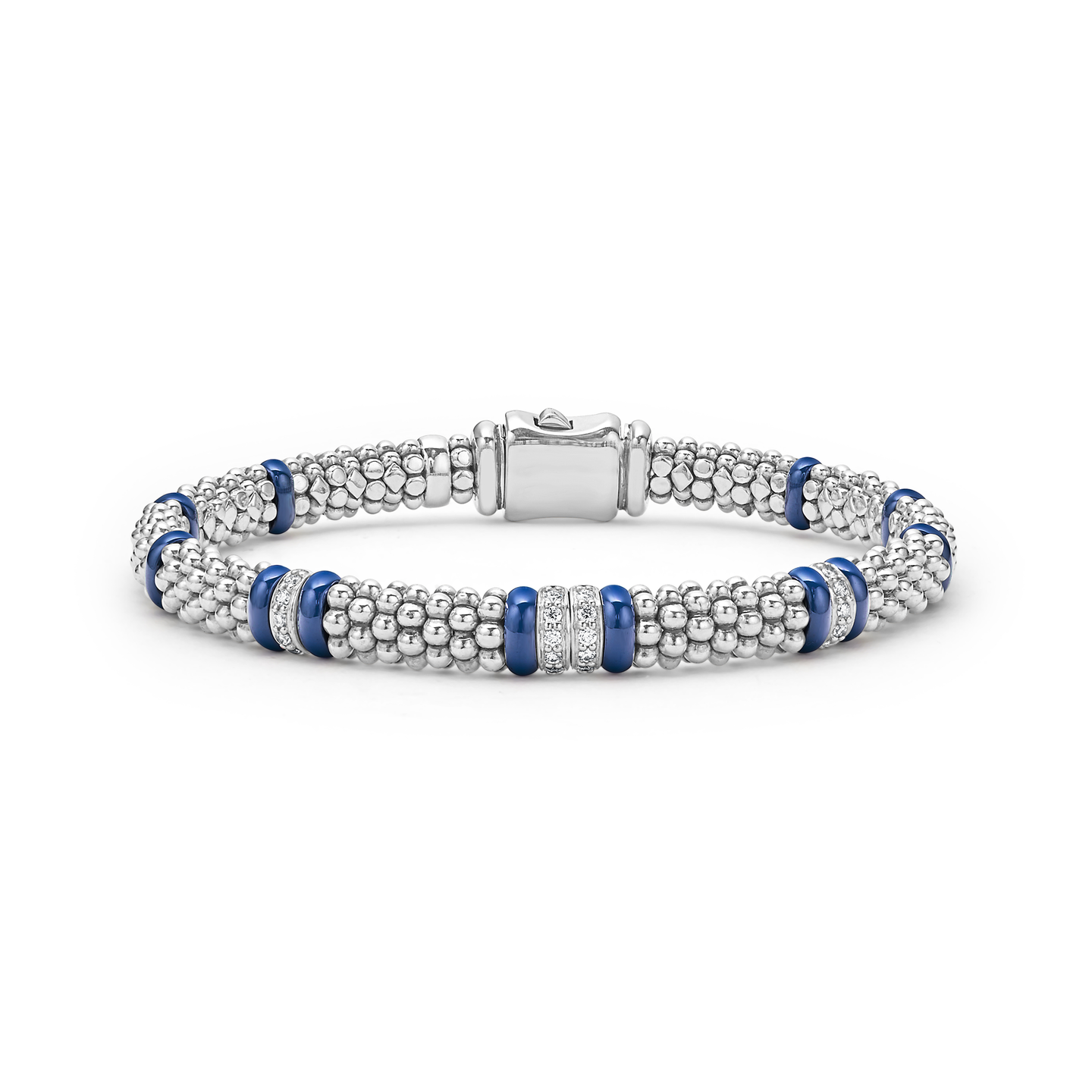 LAGOS Blue Caviar Four Station Diamond Bracelet 6mm