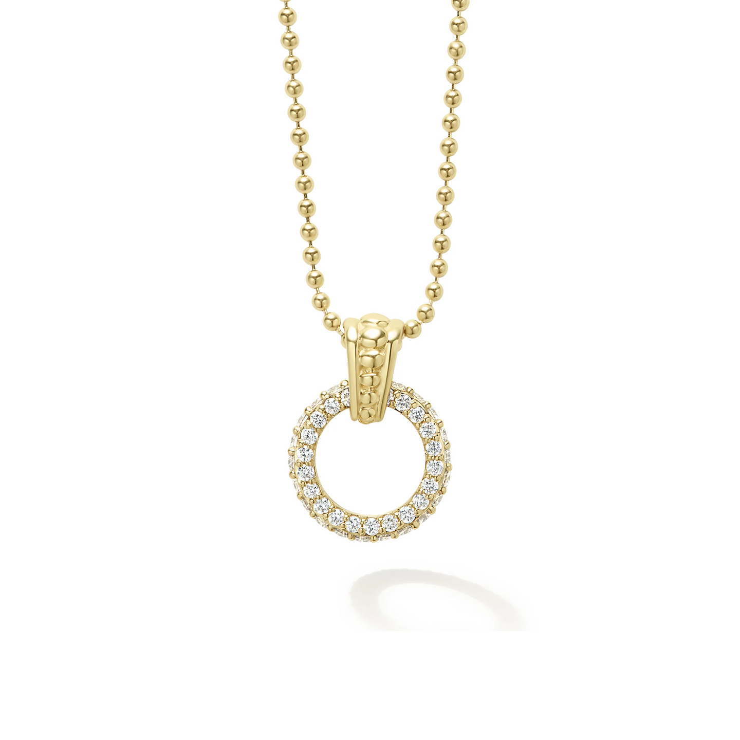 LAGOS Meridian 18K Gold Diamond Circle Pendant Necklace