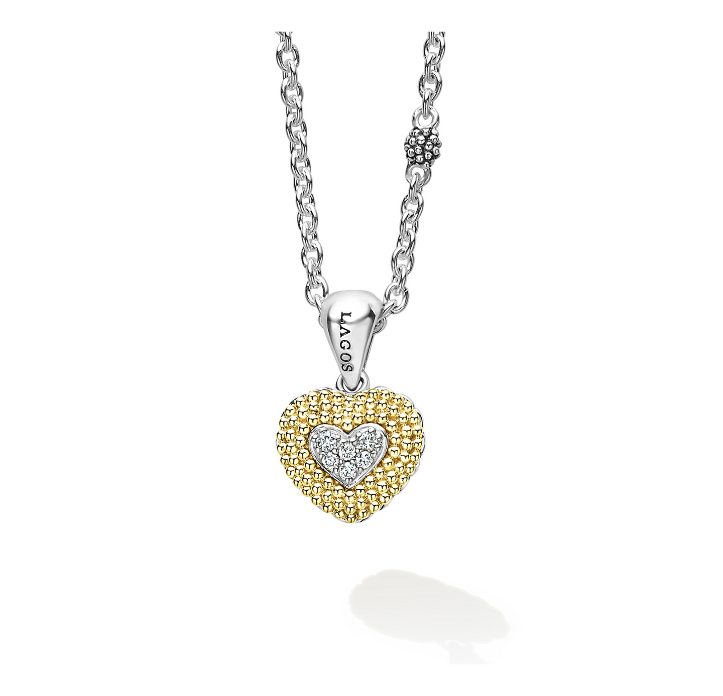 LAGOS Caviar Lux Diamond Heart Necklace