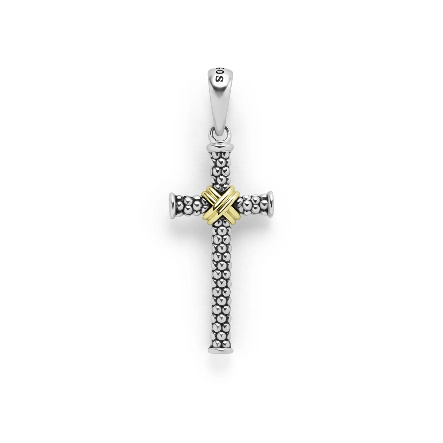 LAGOS Anthem Two-Tone Caviar Beaded X Cross Amulet