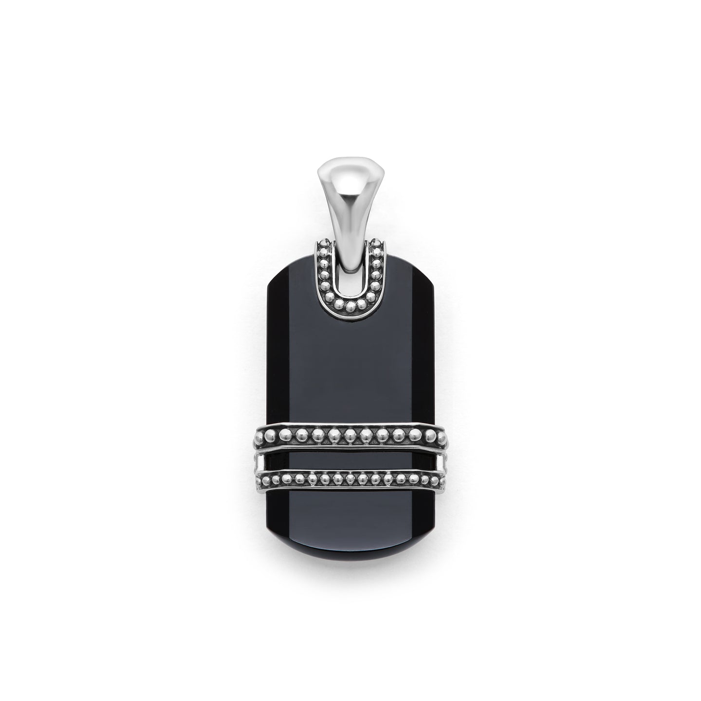 LAGOS Anthem Black Agate Tag Amulet