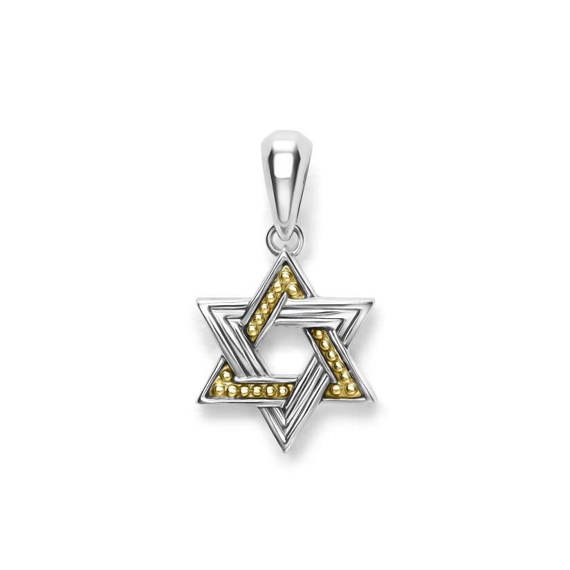 LAGOS Anthem Small Two-Tone Star of David Amulet