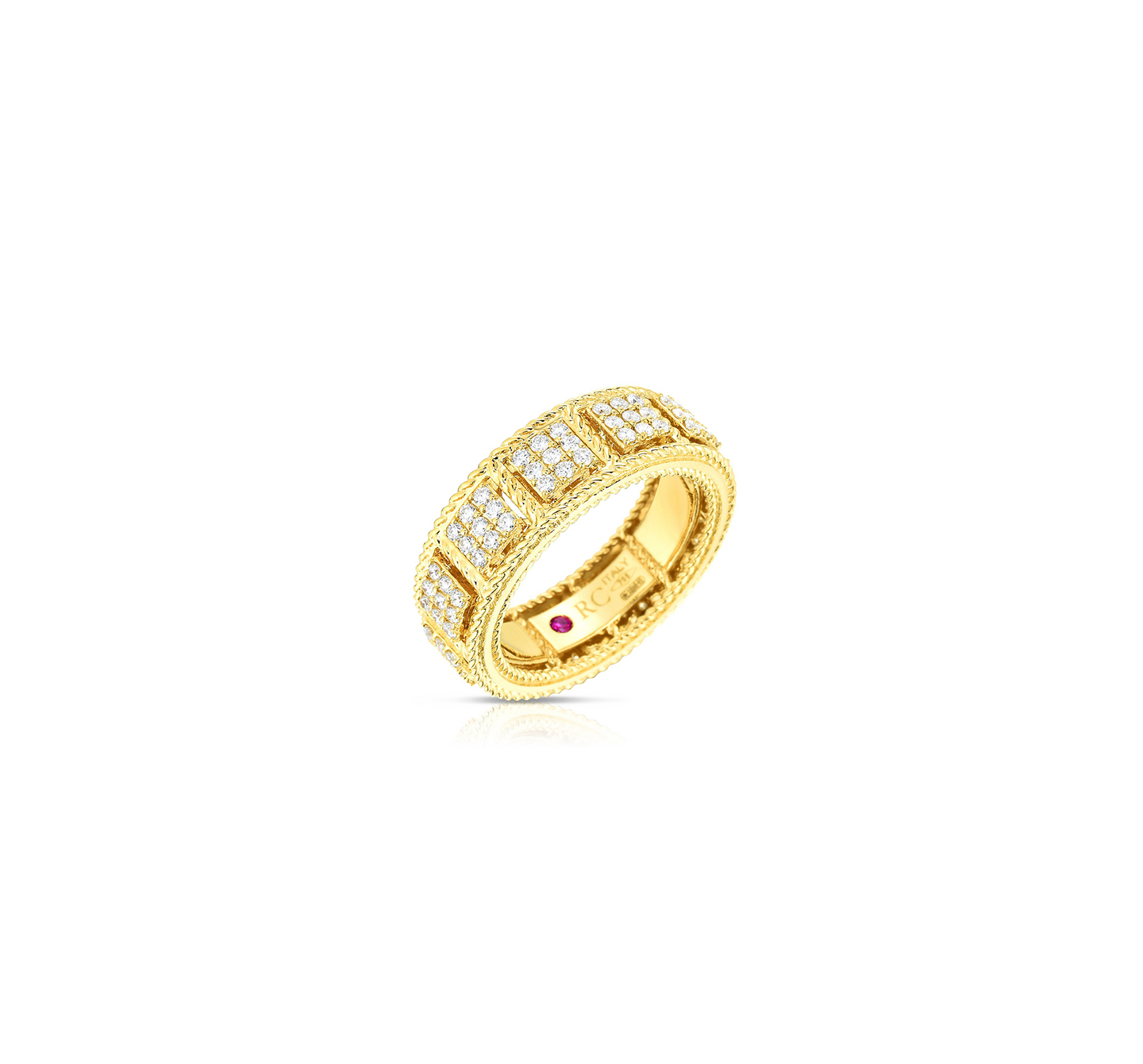 Roberto Coin Roman Barocco 18K Yellow Gold Diamond Band Ring
