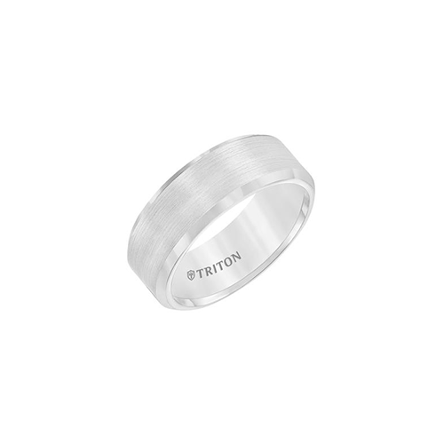Brush Center Beveled Edge Triton Men's Wedding Band Fink's