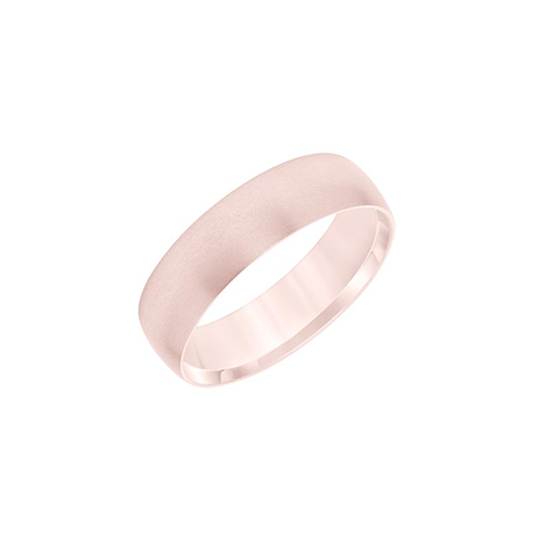 Fink's 14K Rose Gold Brushed Band with Flat Edge