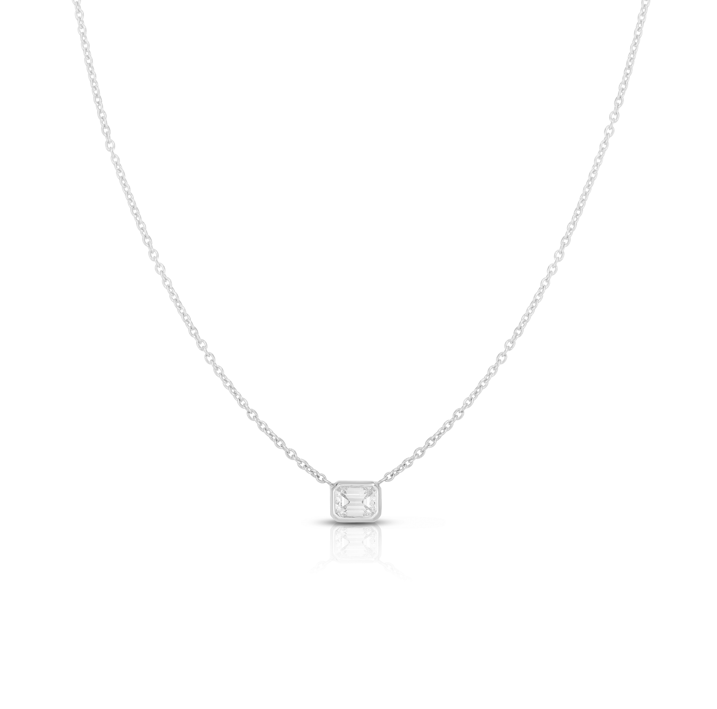 Roberto Coin Diamonds by the Inch White Gold Emerald Cut Diamond Necklace