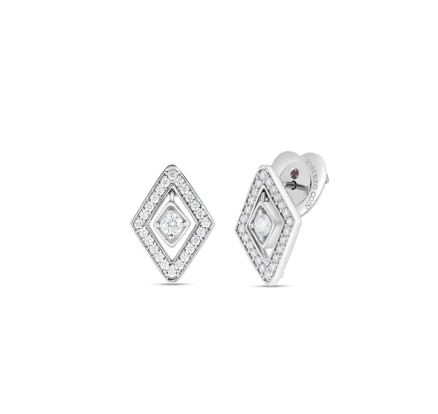 Roberto Coin Diamante White Gold Diamond Stud Earrings