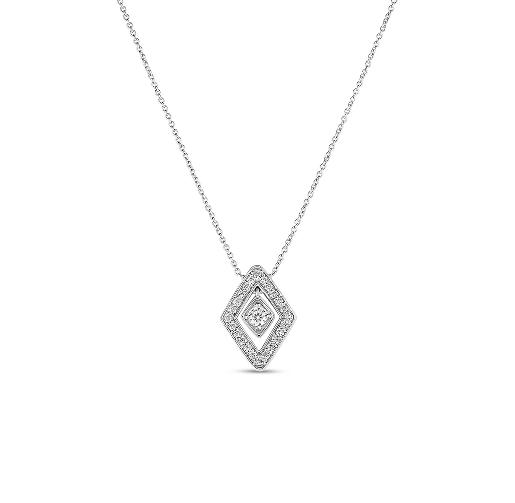 Roberto Coin Diamante White Gold Small Diamond Pendant