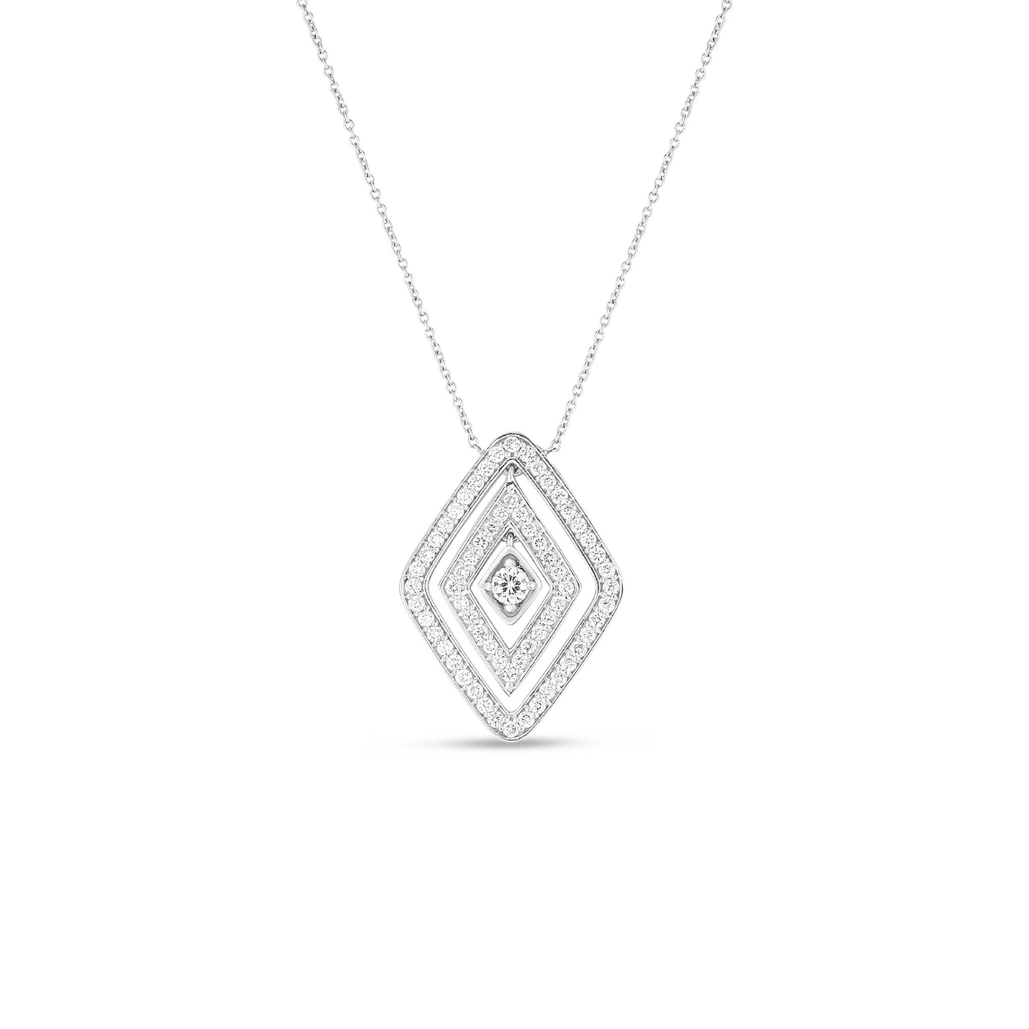 Roberto Coin Diamante White Gold Large Diamond Pendant