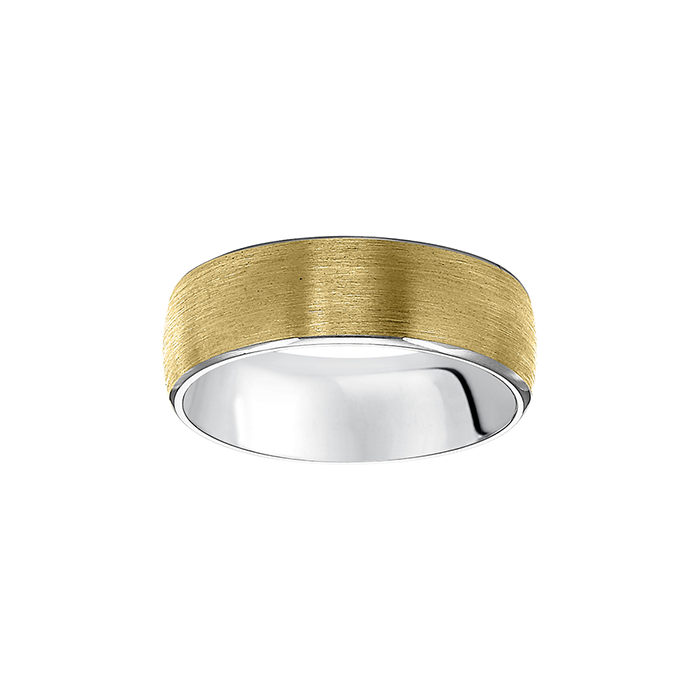 Fink's Men's 7mm Two-Tone Engraved Satin Band