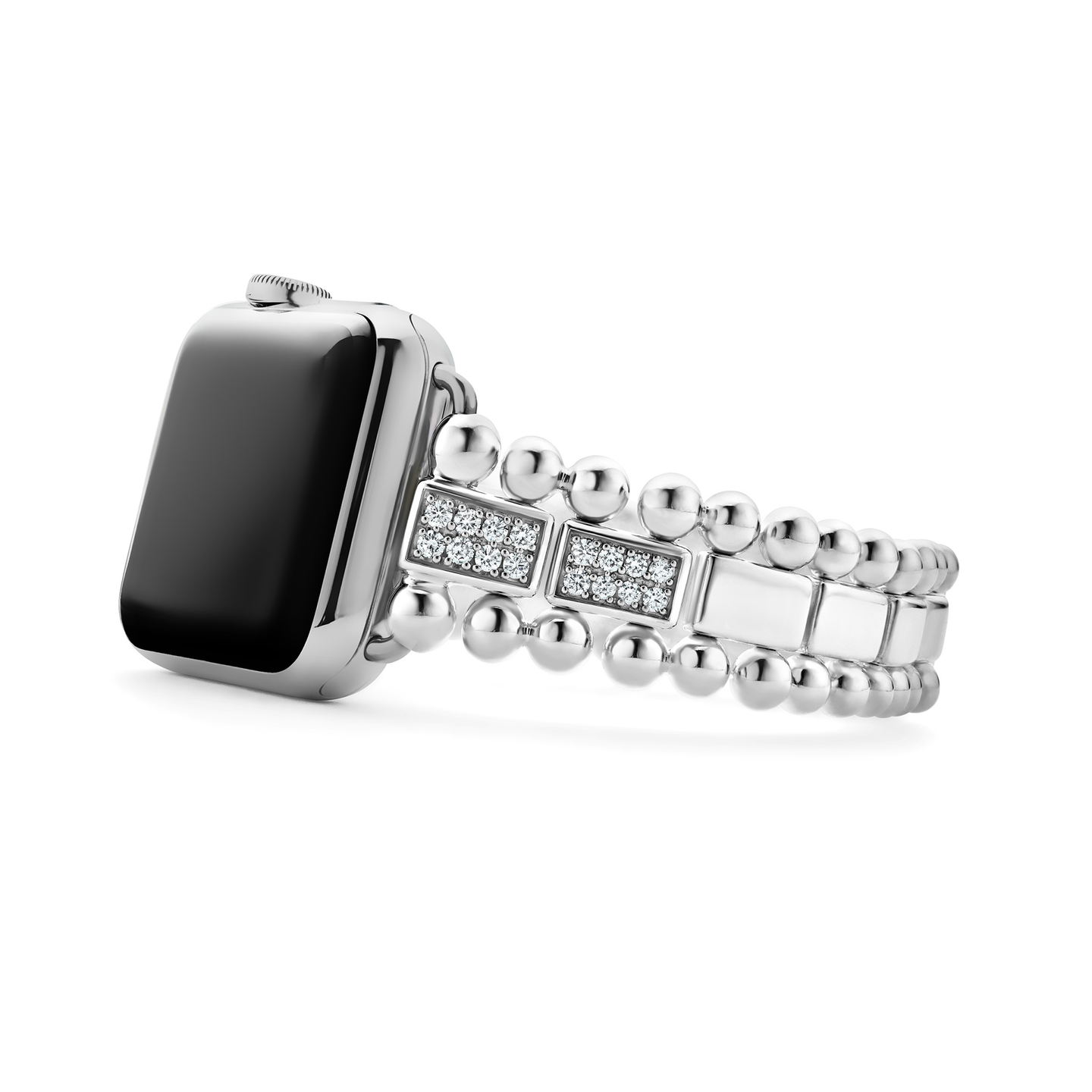 LAGOS Smart Caviar Sterling Silver Half Diamond Watch Bracelet