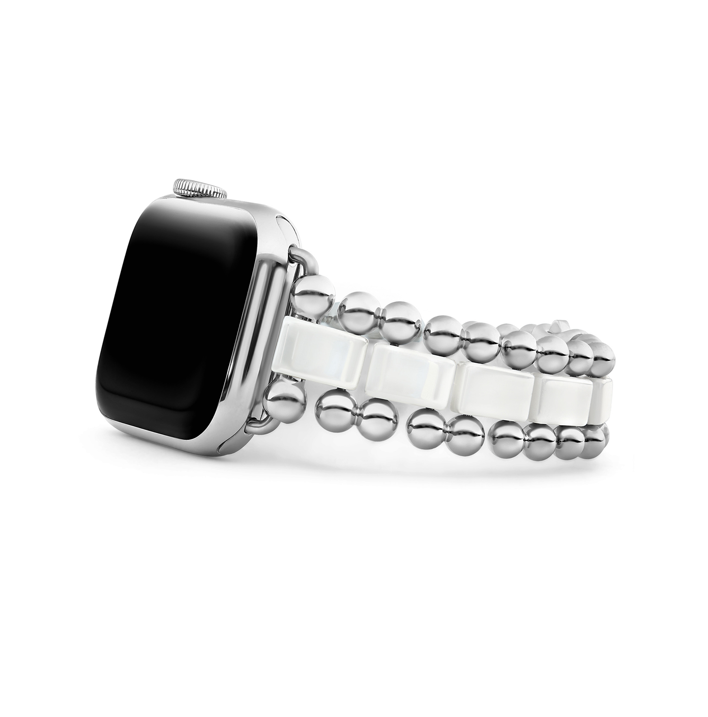 LAGOS Smart Caviar White Ceramic and Stainless Steel Watch Bracelet