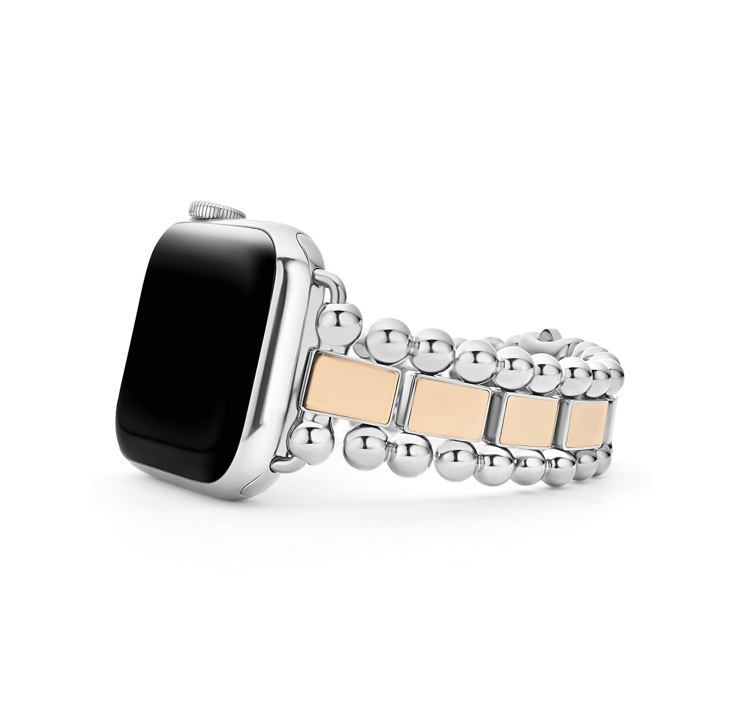 LAGOS Smart Caviar Rose Gold and Silver Link Watchband, 38mm