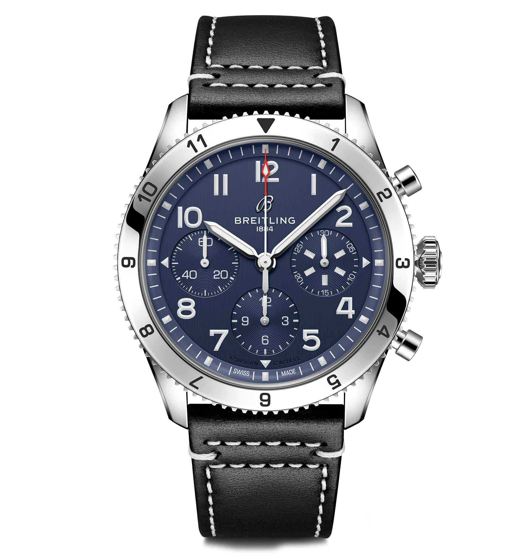 BREITLING アヴィアスター Breitling Classic AVI Chronograph 42 Black Leather | Fink's