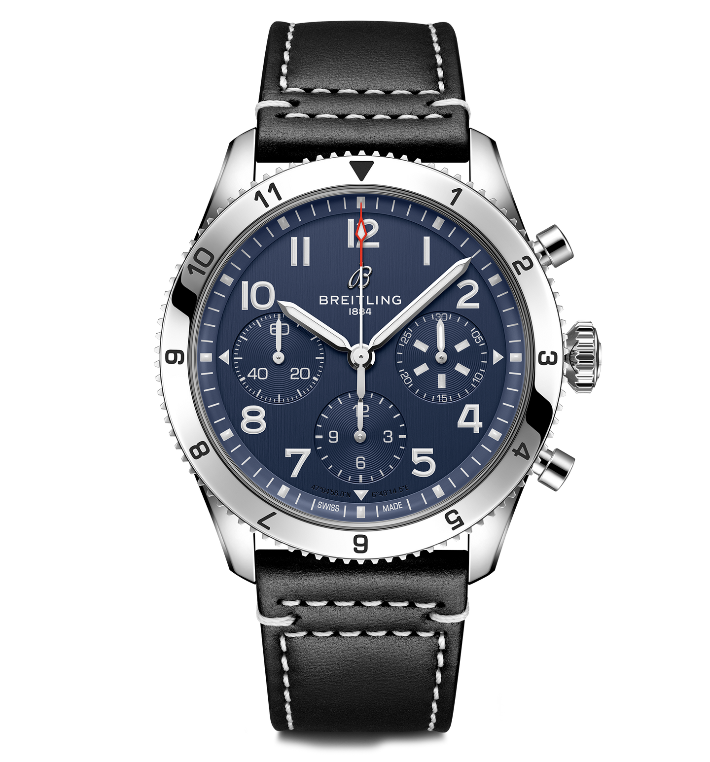 Breitling Classic AVI Chronograph 42 Black Leather | Fink's Breitling Classic AVI Chronograph 42 Black Leather | Fink's