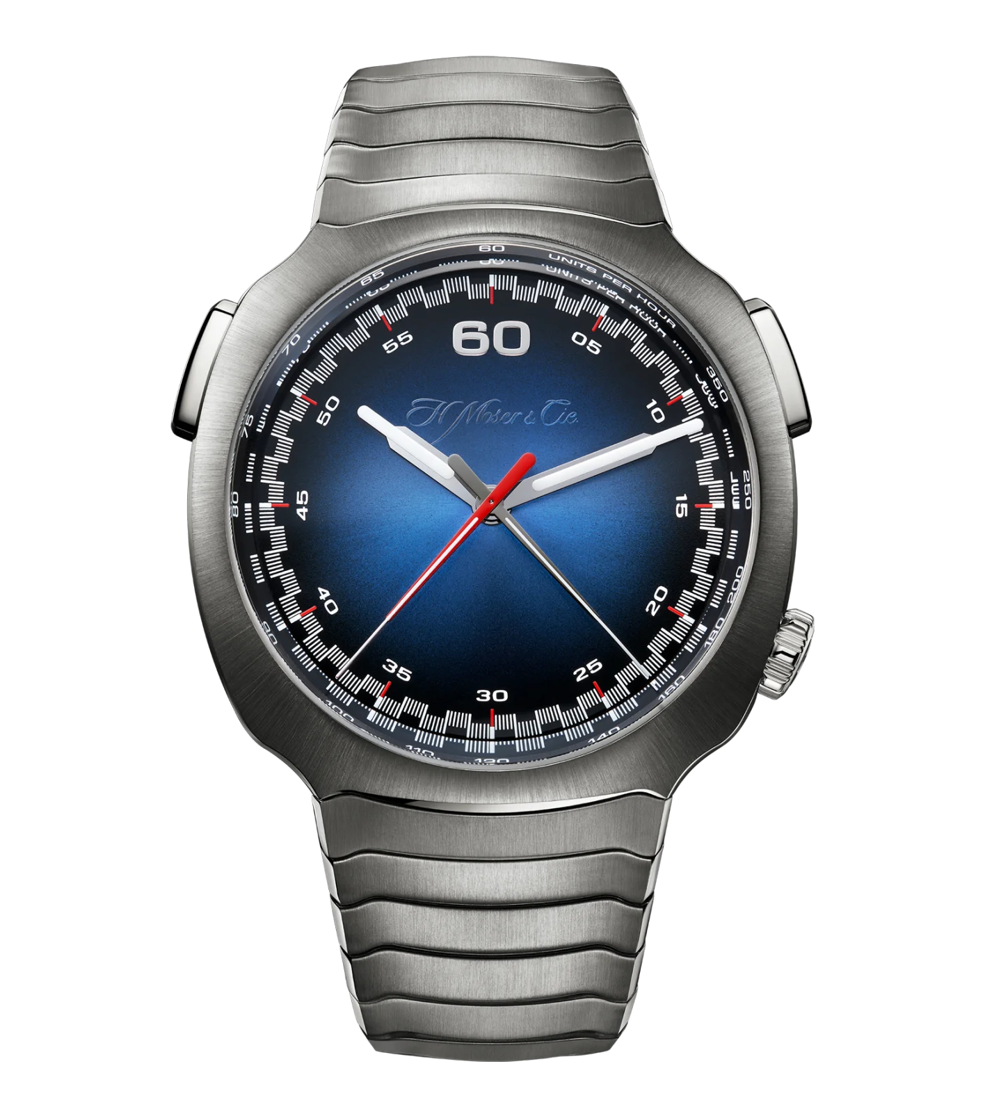 H. Moser & Cie. Streamliner Flyback Chronograph 42mm Watch with Funky Blue Dial