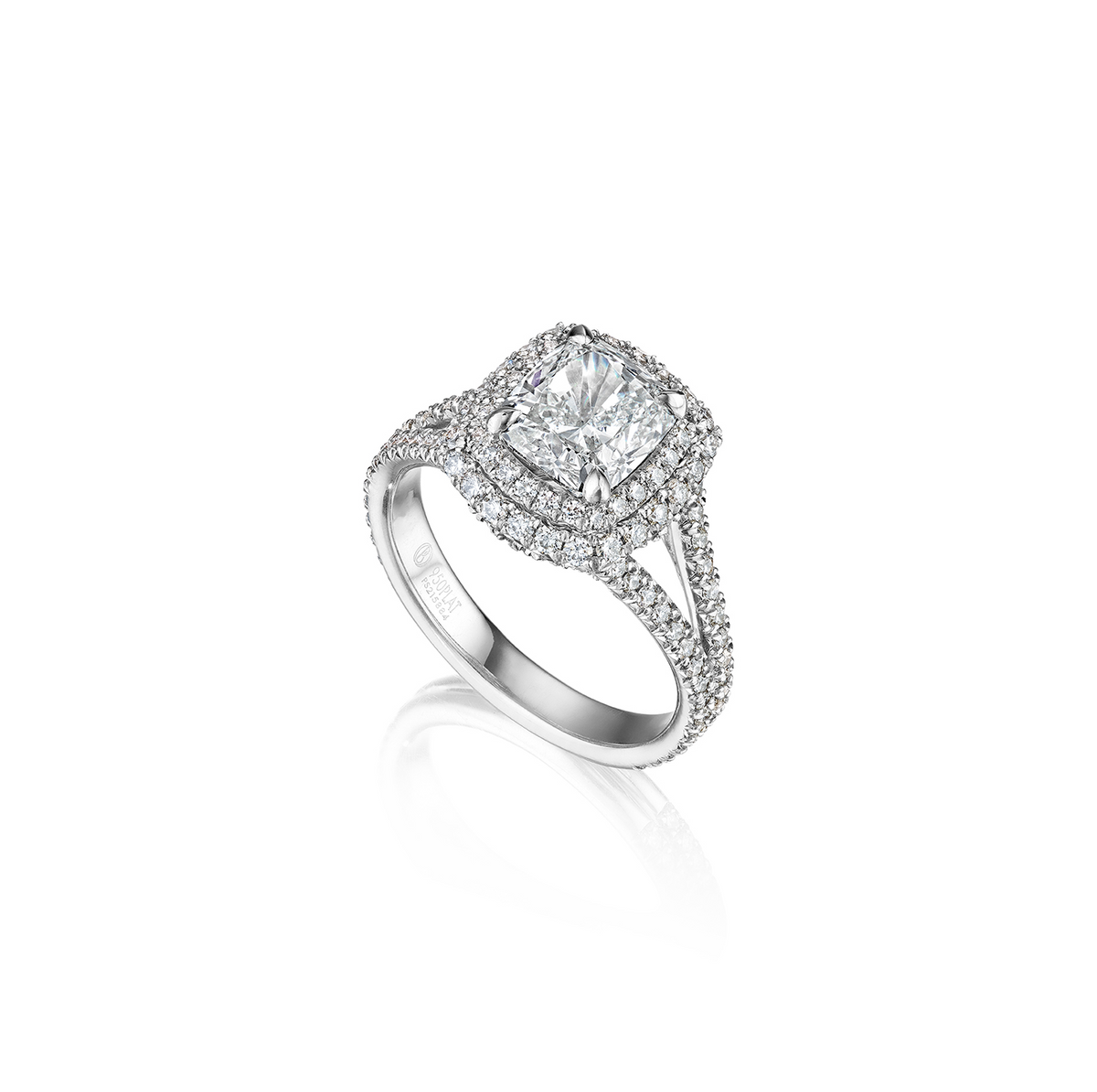 Cushion Cut Diamond Engagement Ring Split Shank | Fink's