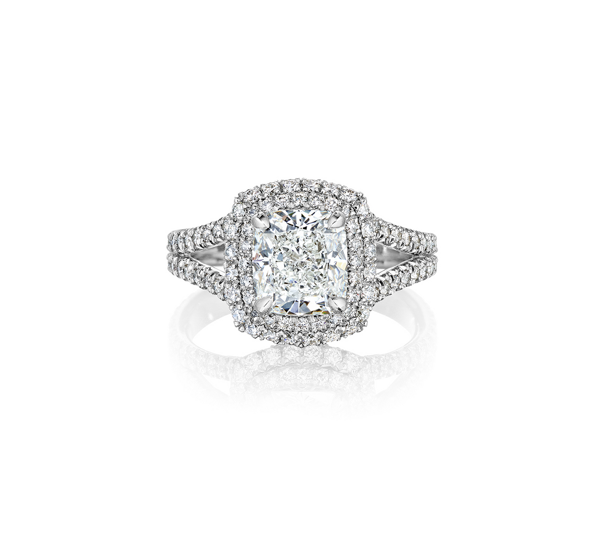 Cushion Cut Diamond Engagement Ring Split Shank | Fink's