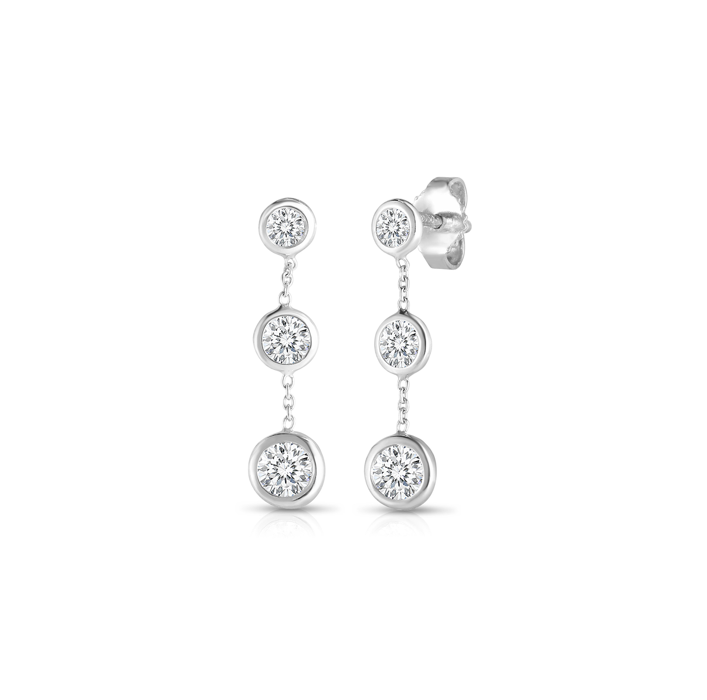 Roberto Coin Diamonds by the Inch Three Station Dangle Earrings