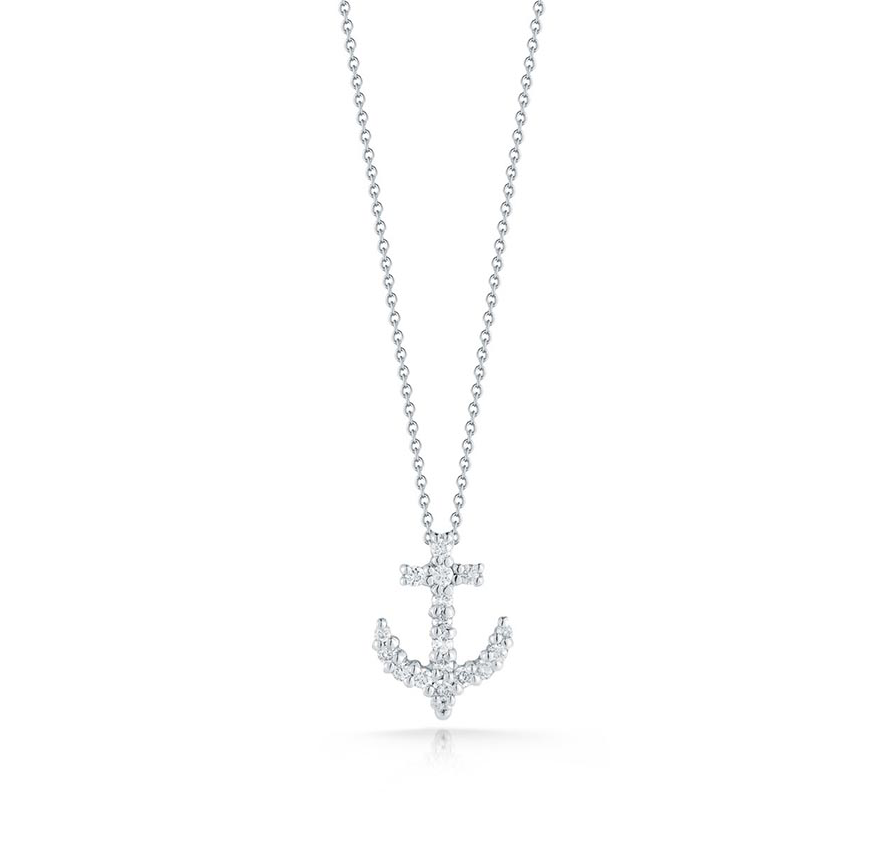 Roberto Coin Tiny Treasures Diamond Anchor Pendant