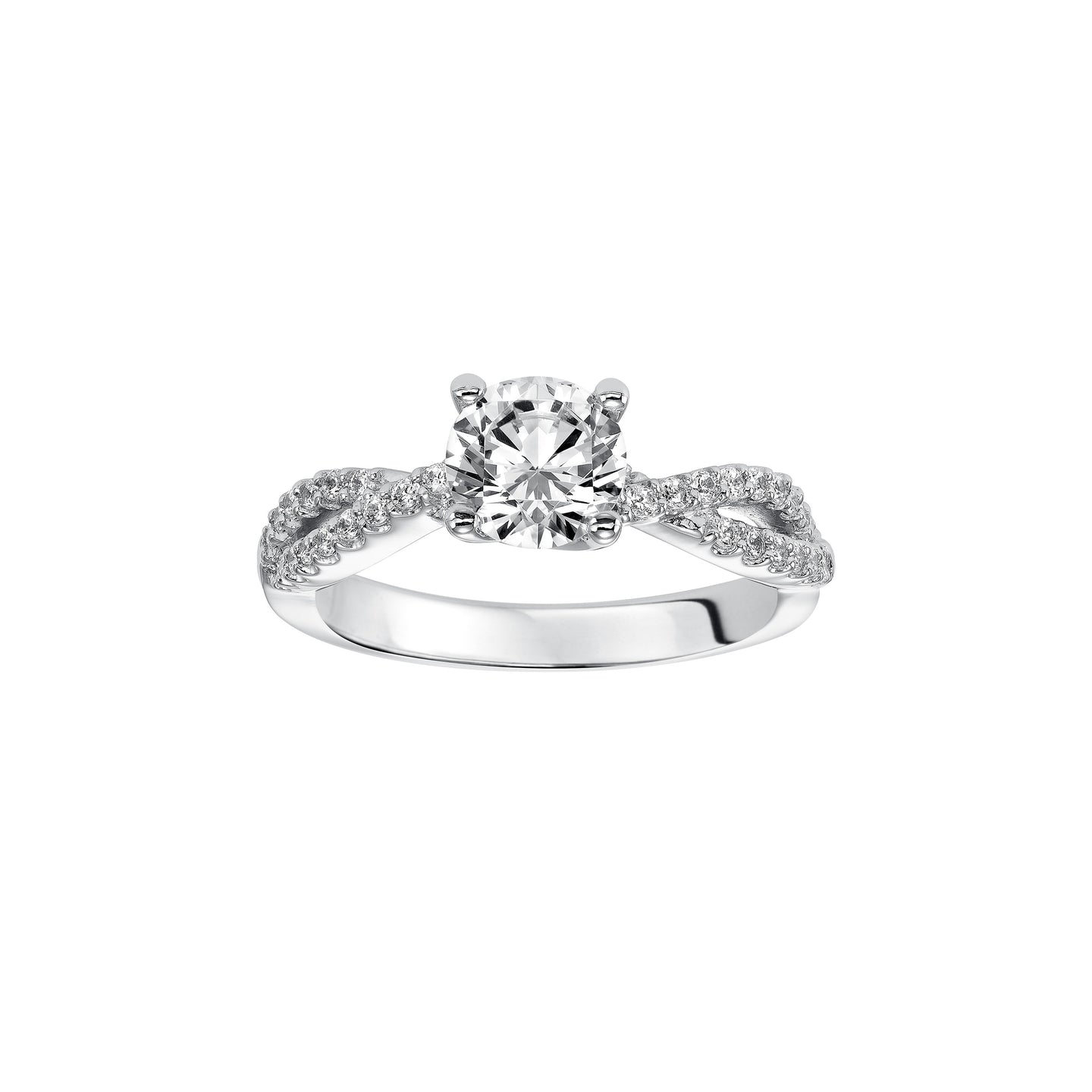 Fink's Exclusive Round Diamond Twist Shank Engagement Ring