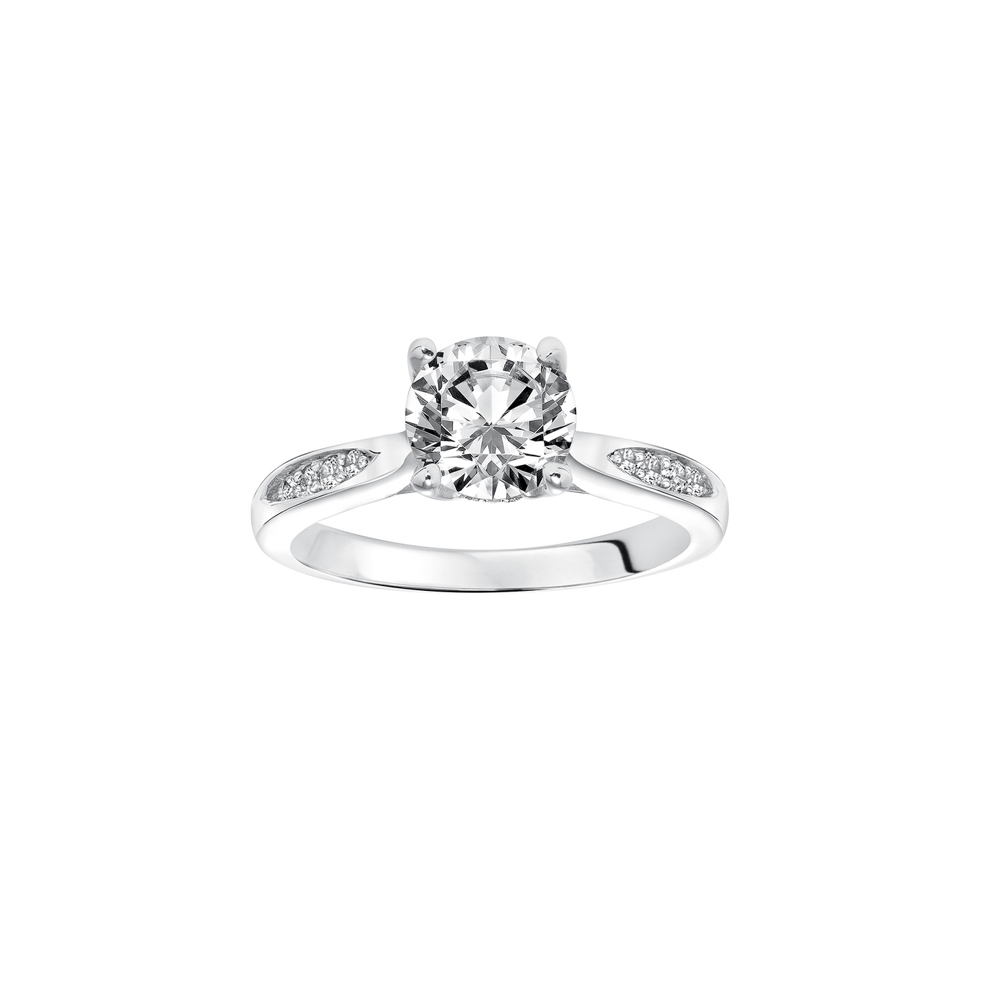 Fink's Exclusive Round Diamond and Cutout Diamond Shank Engagement Ring