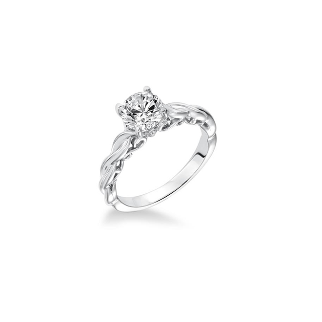 Fink's Exclusive 14K White Gold Round Diamond and Twist Shank Engagement Ring