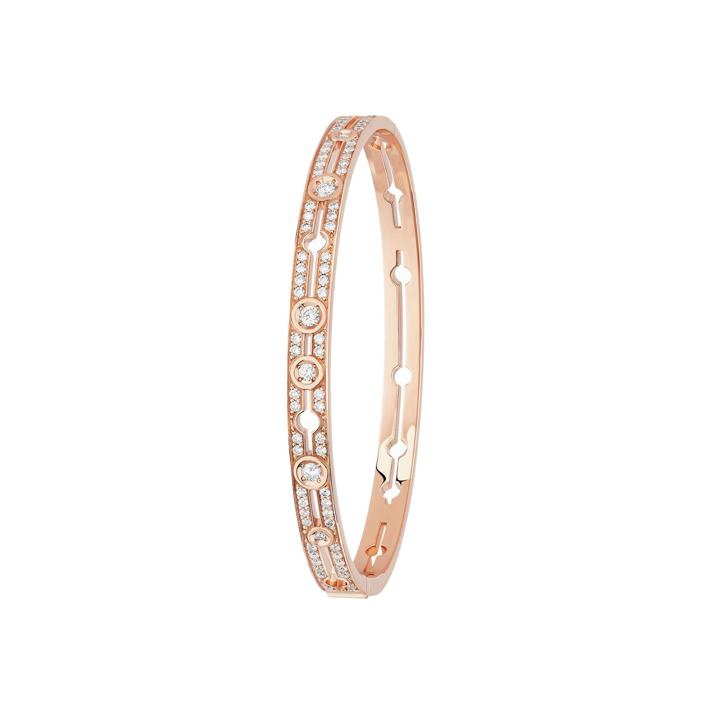 Dinh Van Pulse 18K Rose Gold and Diamond Bangle