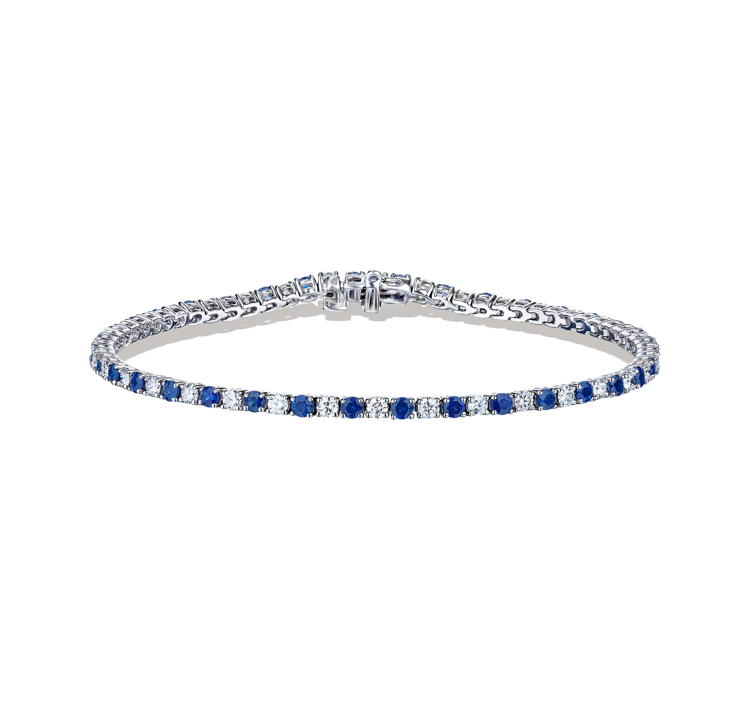 White Gold Sapphire and Diamond Tennis Bracelet