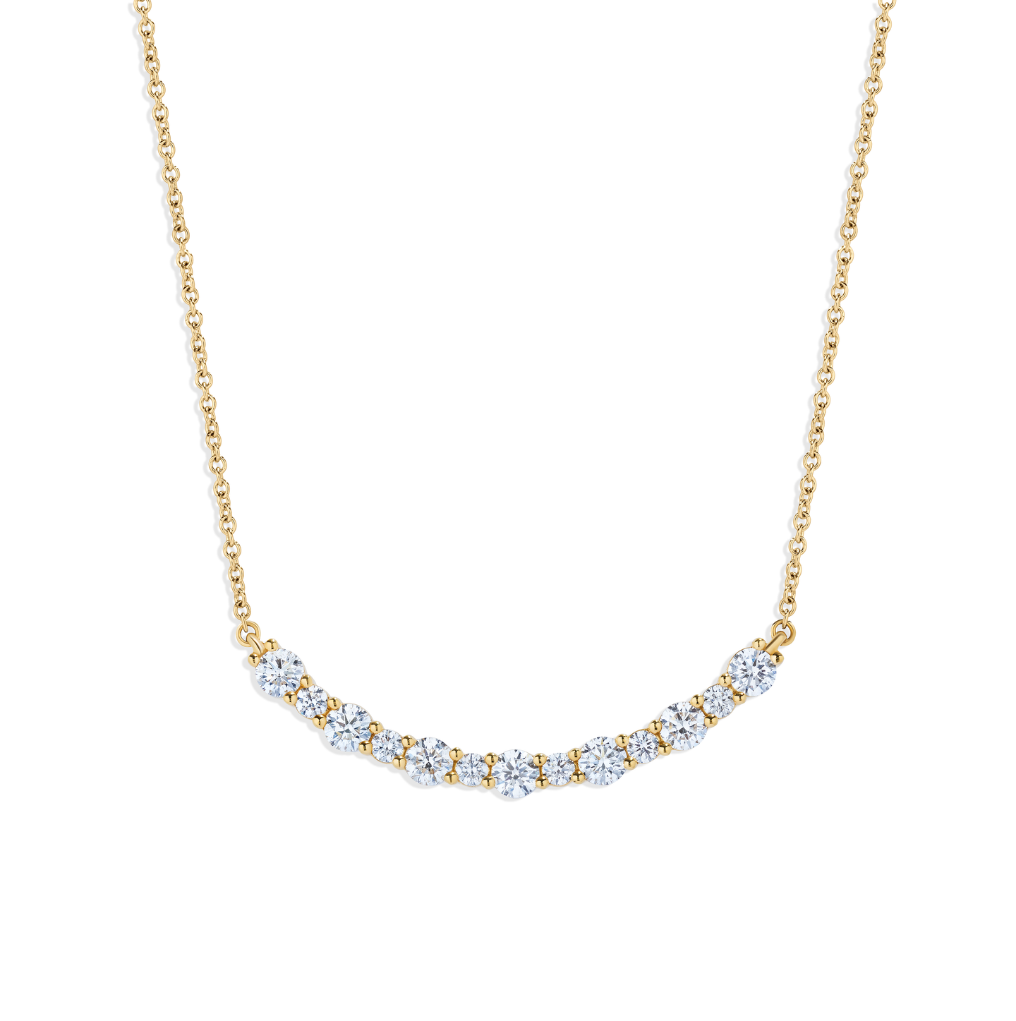 Sabel Collection 18K Yellow Gold Diamond Curved Bar Necklace