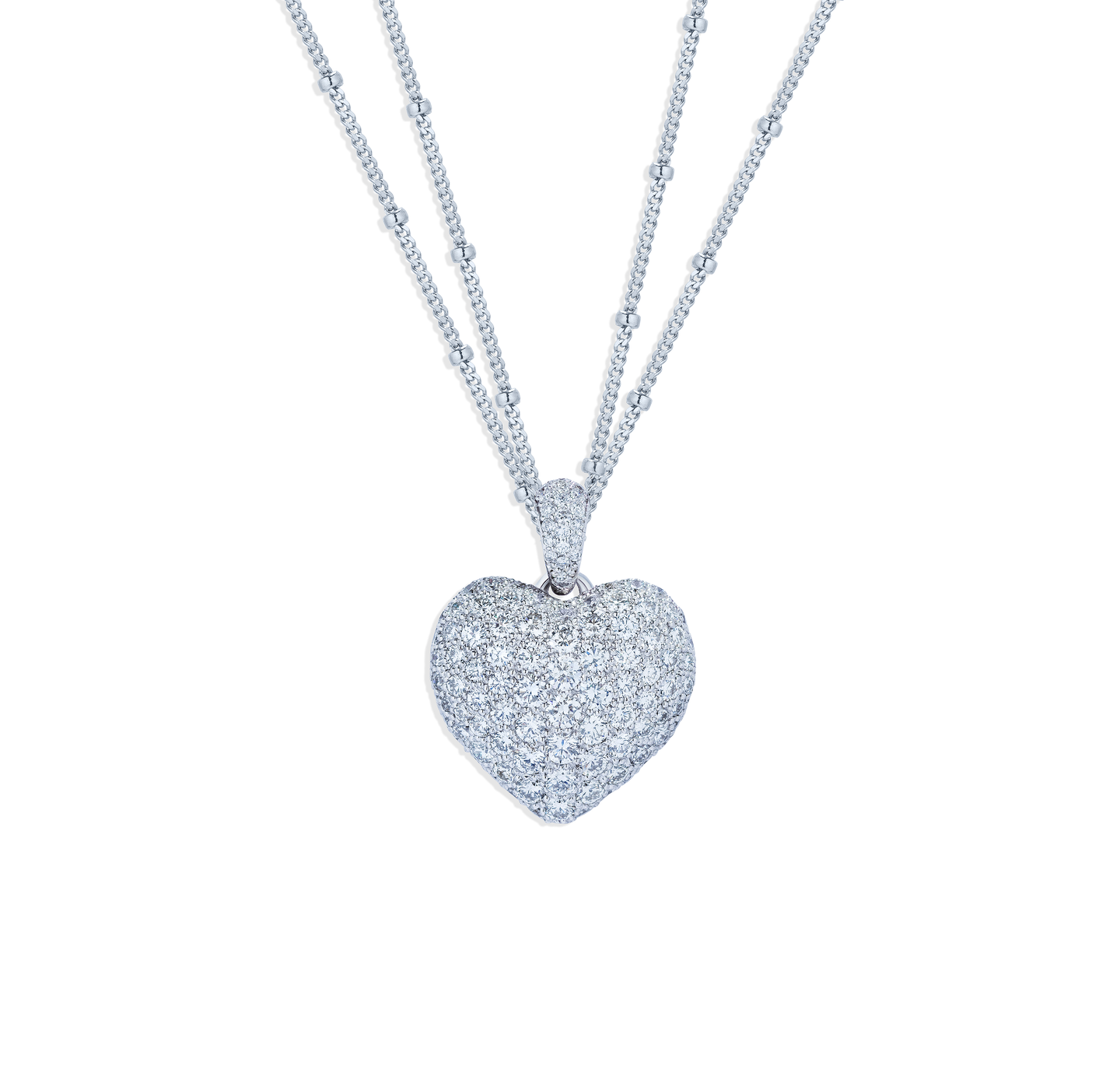 Sabel Collection White Gold Heart Diamond Necklace