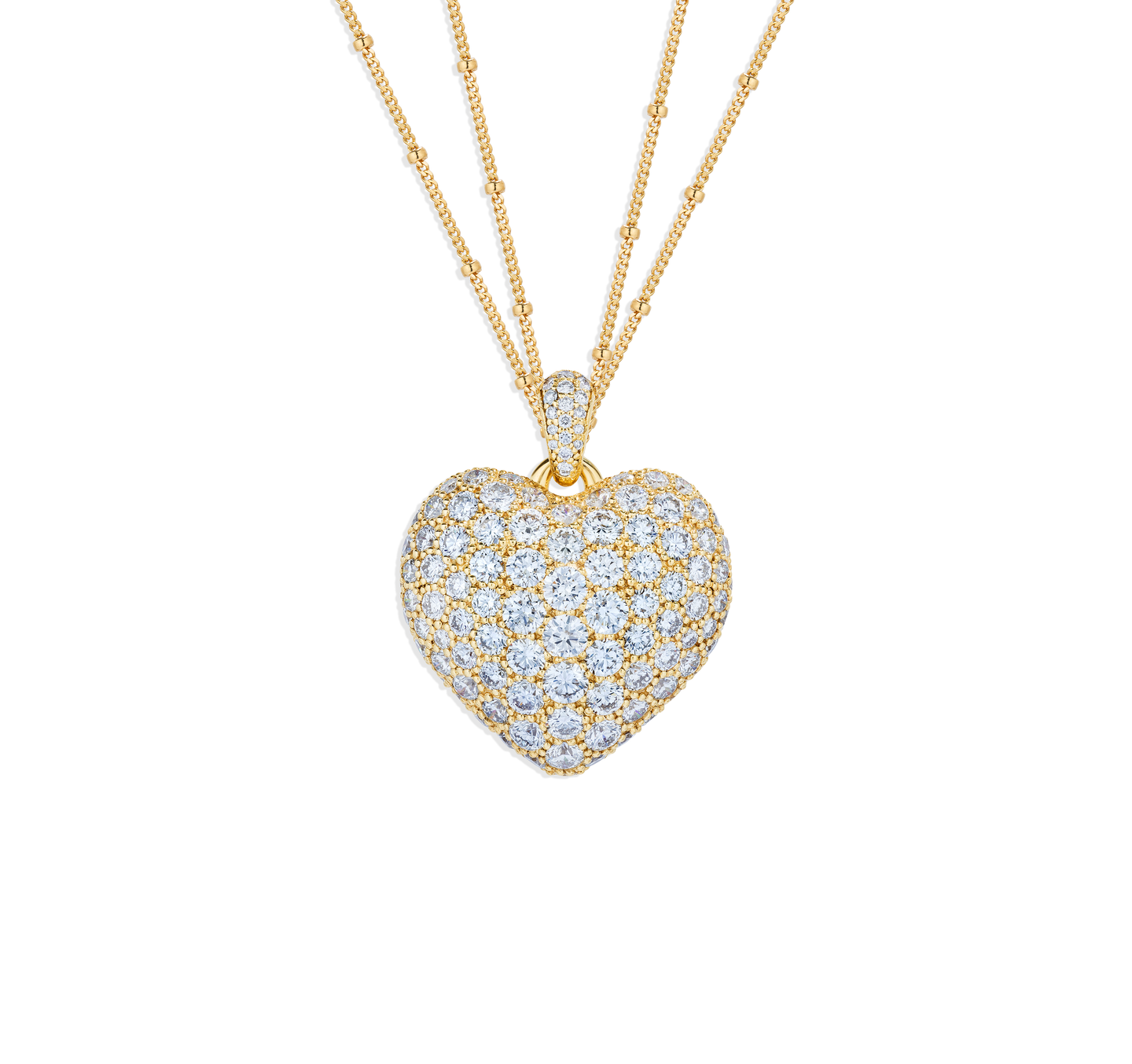 Sabel Collection Yellow Gold Large Heart Diamond Necklace