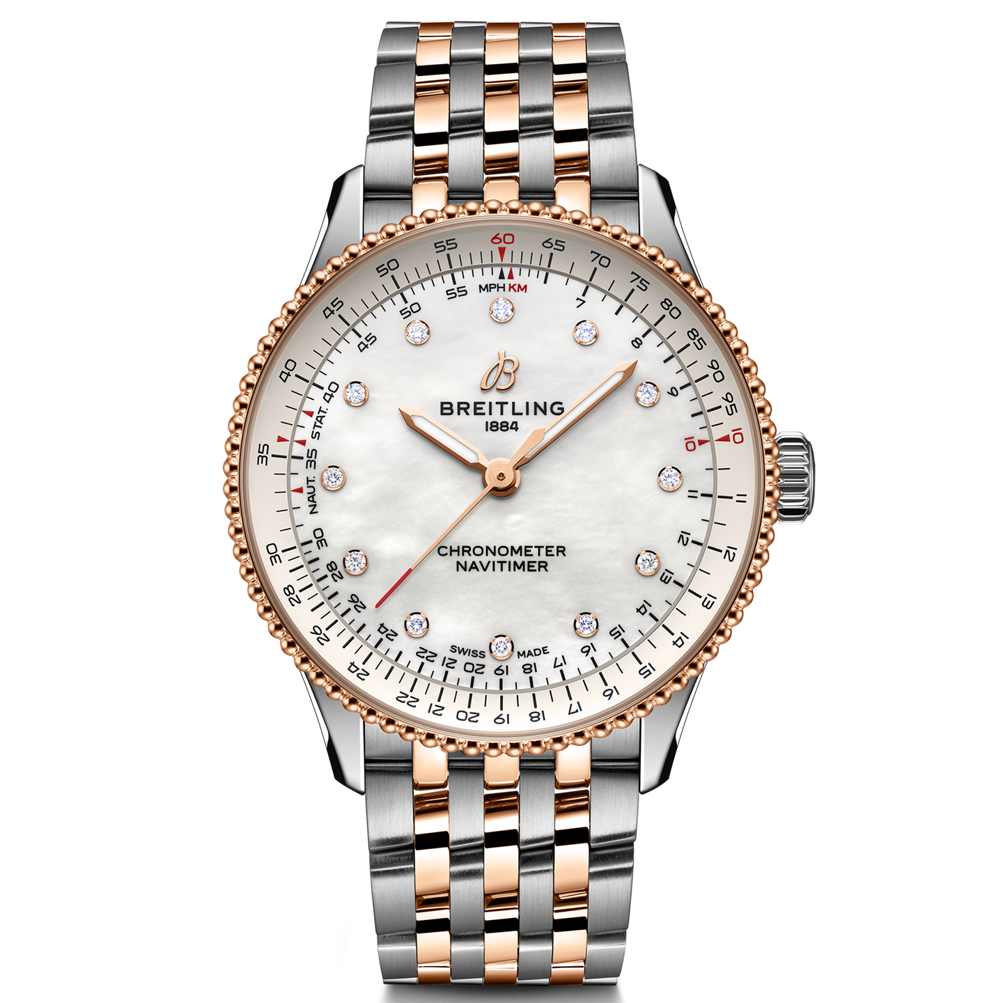 Breitling Navitimer Automatic 36mm Watch with Mother-of-Pearl Dial