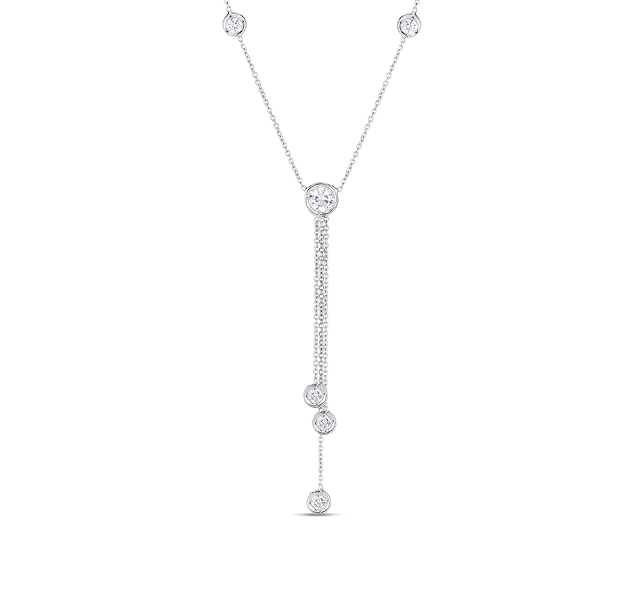 Roberto Coin Diamonds by the Inch White Gold Triple Drop Necklace