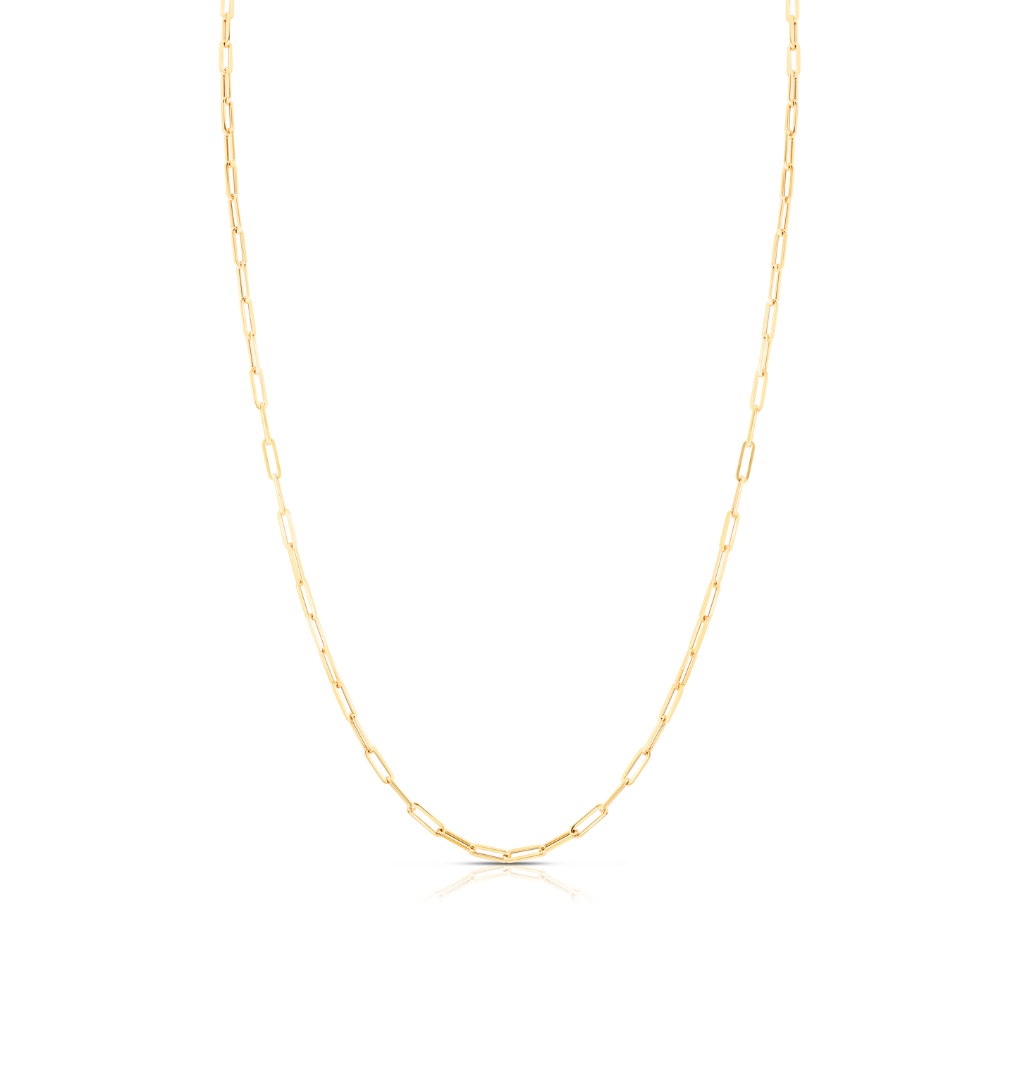 Roberto Coin Yellow Gold Long Link Paperclip Necklace
