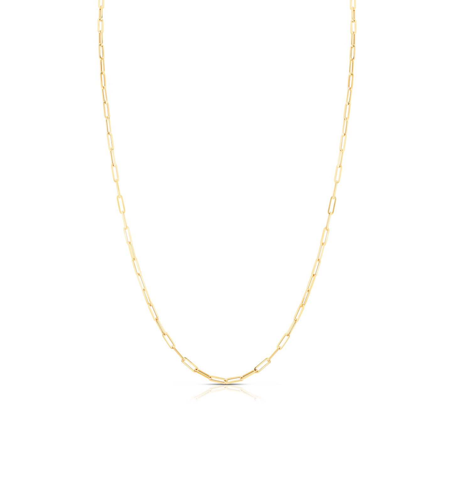 Roberto Coin Designer Gold Long Link Paperclip Necklace