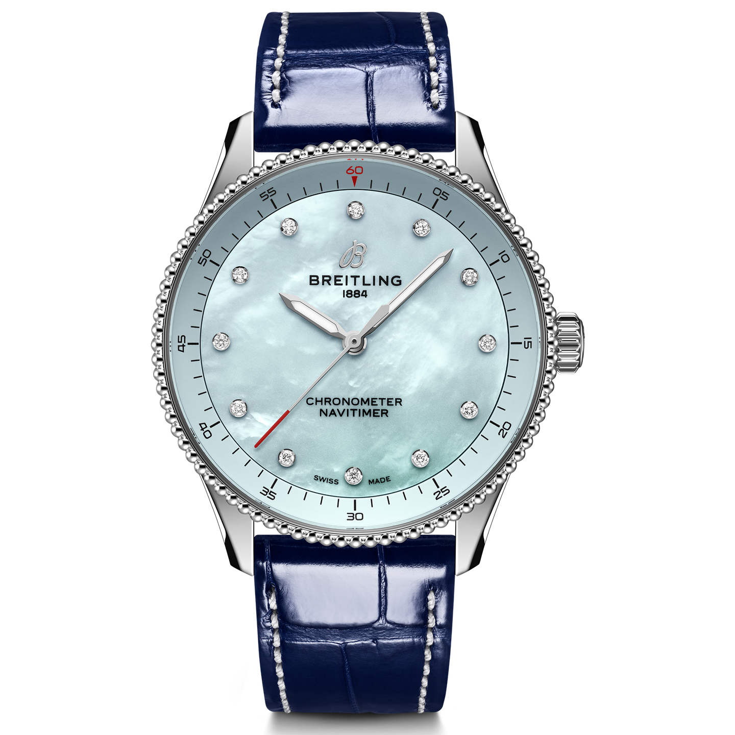 Breitling watch 2025 blue leather strap
