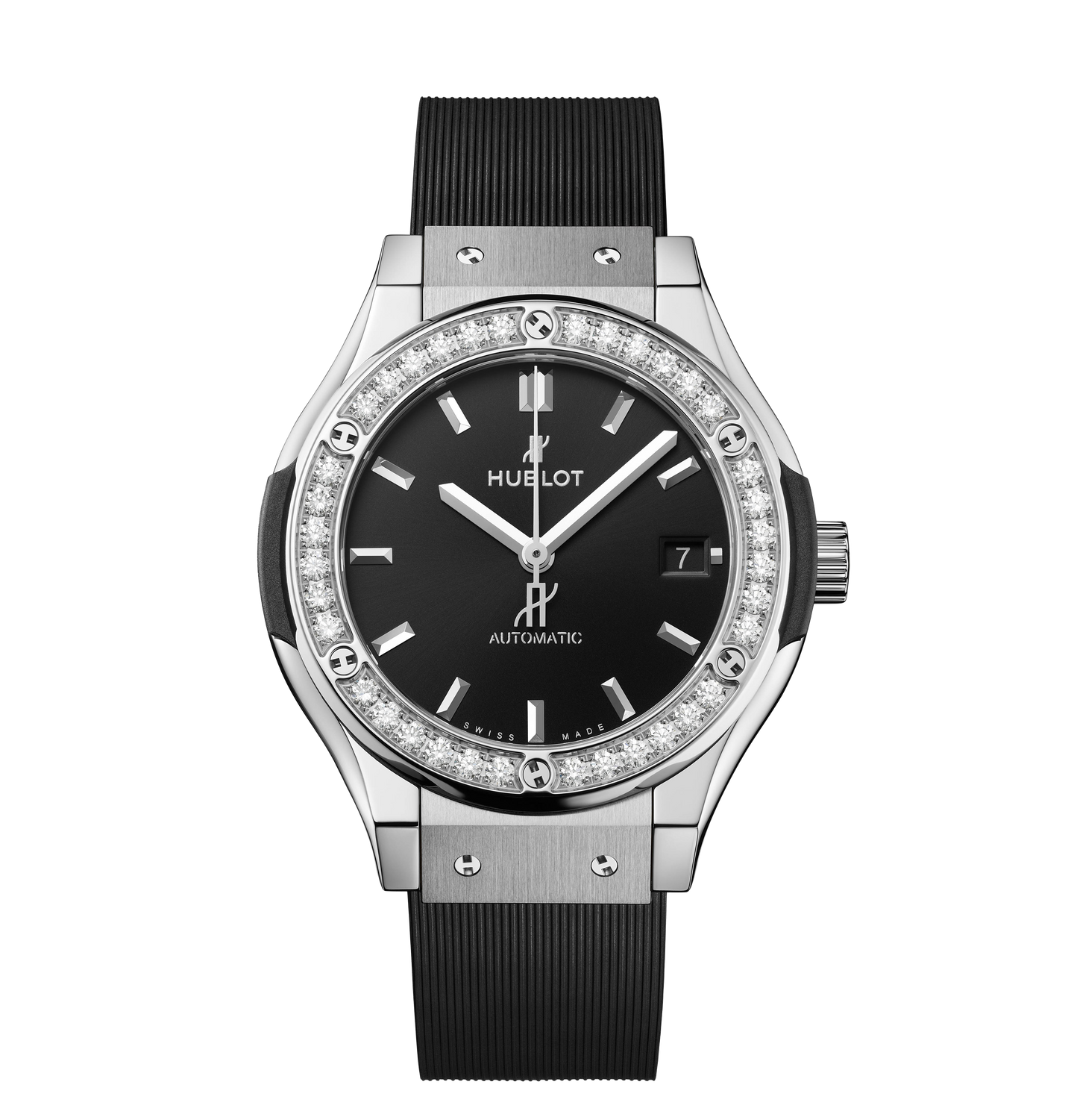 Hublot Classic Fusion Titanium Diamonds 38mm Watch with Black Dial
