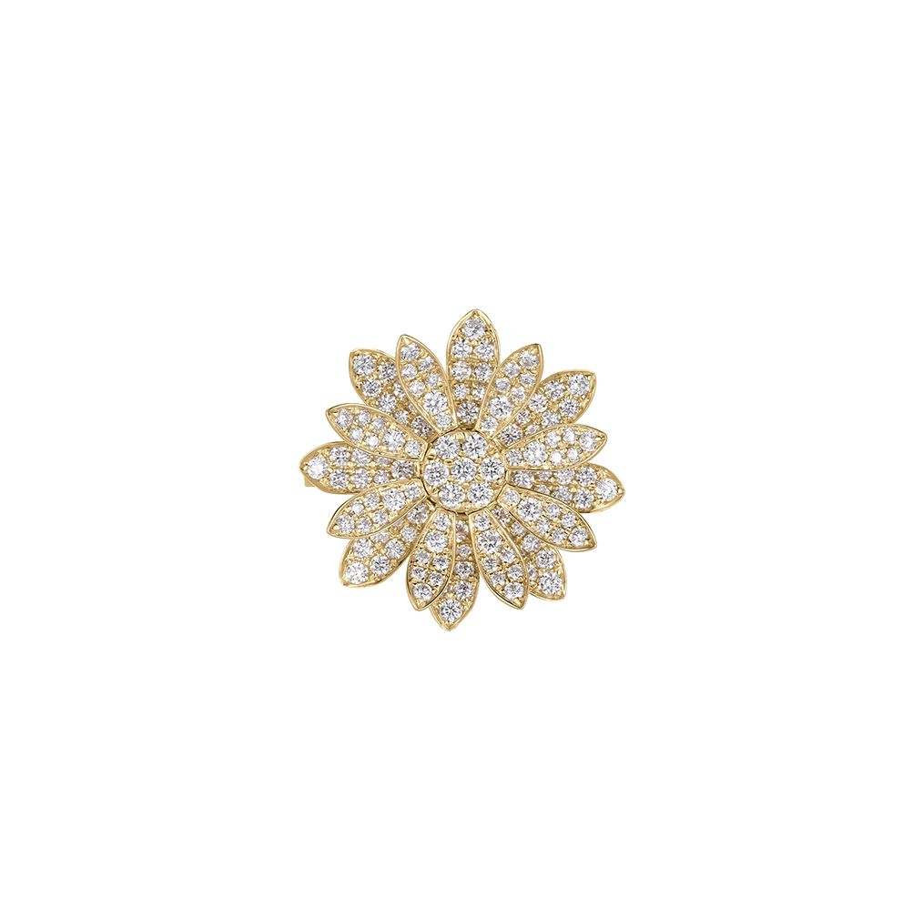 Roberto Coin Margherita 18K Yellow Gold Diamond Flower Ring