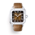 Santos De Cartier Watch with Brown Sunray-Brushed Dial with alligator leather strap