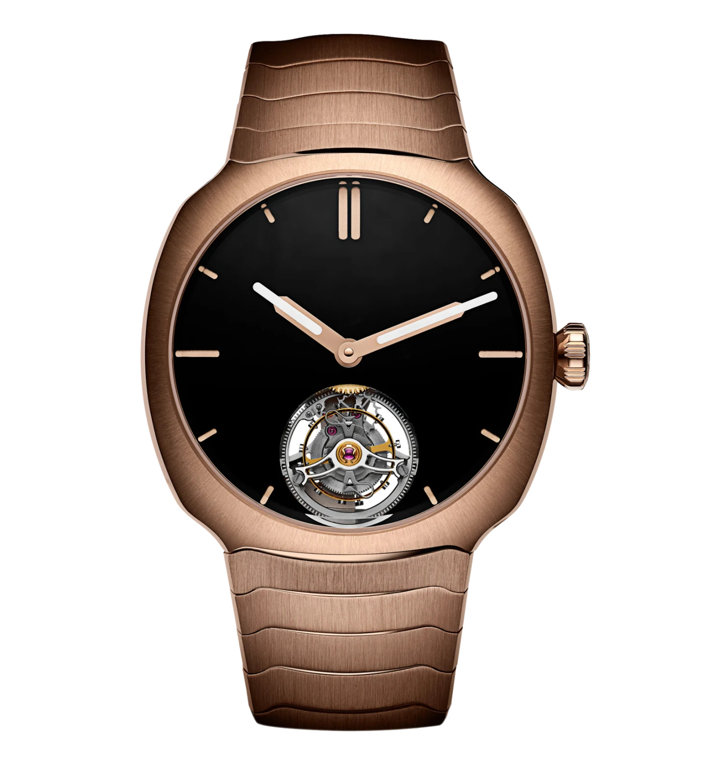 H. Moser & Cie. Streamliner Tourbillon 40mm Red Gold Watch with Black Dial