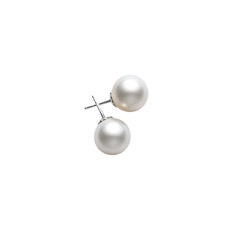 Mikimoto White South Sea Pearl Stud Earrings in 10mm