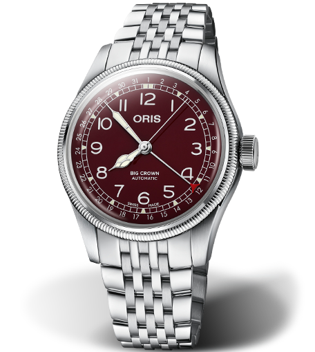 ハ*チ様 ORIS 手巻き時計 シルバー/レッド Oris Big Crown Pointer Date Watch Red Dial, 40mm | Fink's