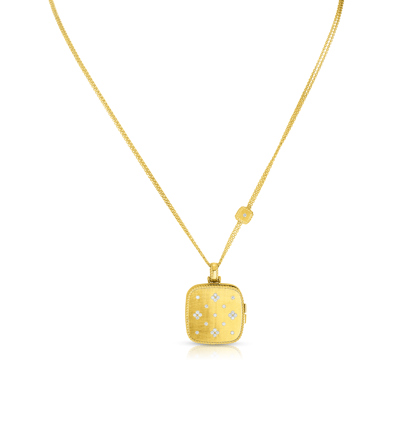 Roberto Coin Venetian Princess 18K Yellow Gold Diamond Locket Necklace