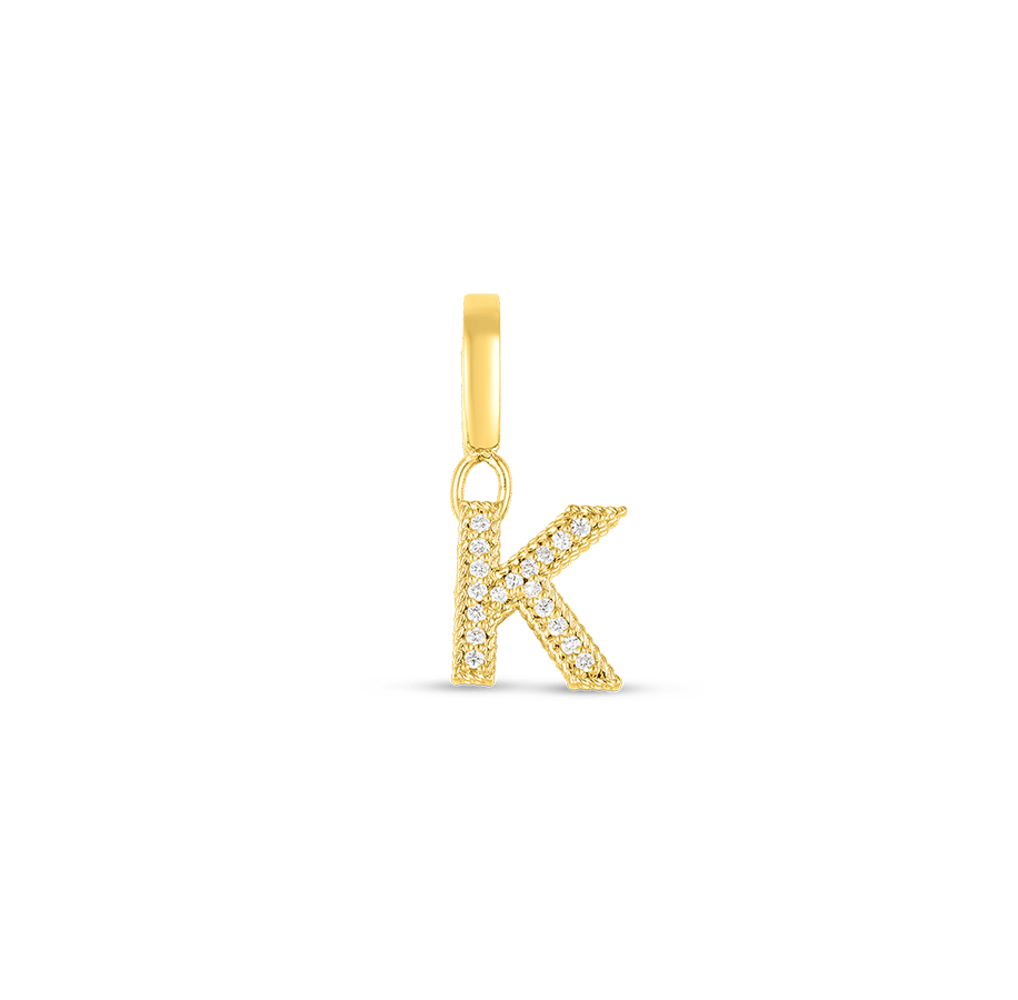 Roberto Coin Princess Yellow Gold Diamond Letter 